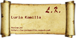 Luria Kamilla névjegykártya
